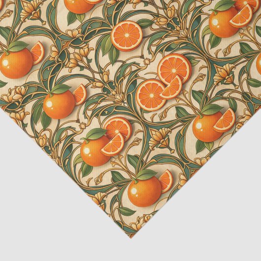Art Nouveau Orange Citrus Golden 薄葉紙 (詳細)