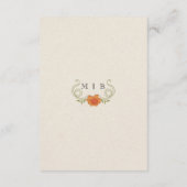 Art Nouveau Orange Flowers Green Wedding Details エンクロージャーカード (裏面)