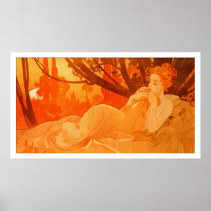 Art Nouveau painting inspired by Mucha ポスター