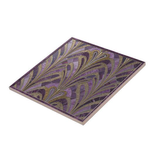 Art Nouveau Pattern Ceramic Tile タイル (側面)