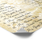 Art Nouveau Peacock Birds Wedding Seating Chart 3 ポスター (角)