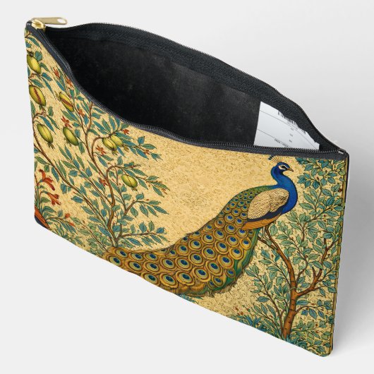 Art Nouveau Peacock Botanical Illustration  アクセサリーポーチ (見開き)