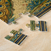 Art Nouveau Peacock Botanical Illustration ジグソーパズル (側面)