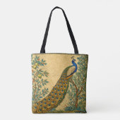 Art Nouveau Peacock Botanical Illustration  トートバッグ (裏面)