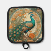 Art Nouveau Peacock Pot Holder 鍋敷き (正面)