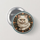 Art Nouveau Persian Cat 缶バッジ (正面&裏面)