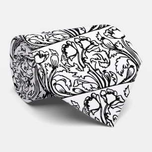 Art nouveau poppy flower vintage floral elegant ネクタイ