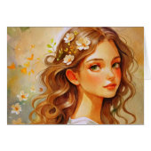 Art Nouveau portrait watercolor Card (正面横)