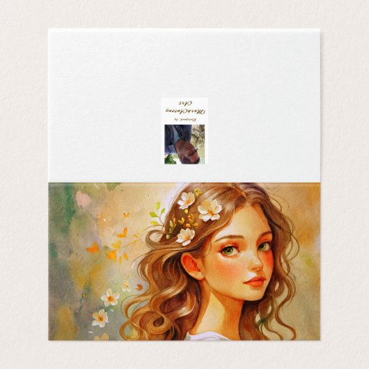 Art Nouveau portrait watercolor Card (外部フラット)