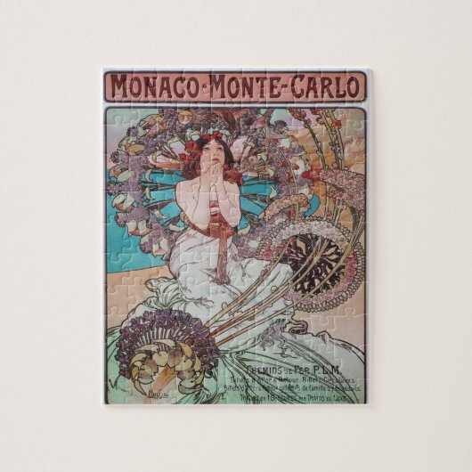 Art Nouveau Poster by Alphonse Mucha Monaco Girl ジグソーパズル (縦)