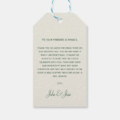 Art Nouveau pretty cream wedding thank you card ギフトタグ (裏面)