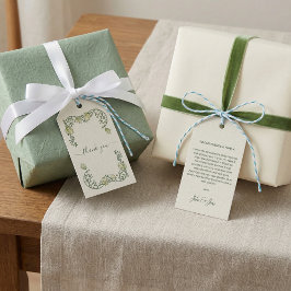 Art Nouveau pretty cream wedding thank you card ギフトタグ