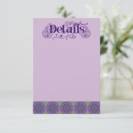 Art Nouveau Purple Thistle Wheel Vertical エンクロージャーカード