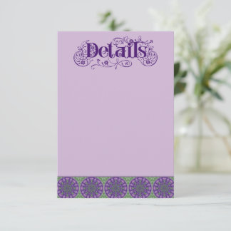 Art Nouveau Purple Thistle Wheel Vertical エンクロージャーカード