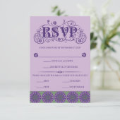 Art Nouveau Purple Thistle Wheel Vertical 出欠カード (スタンド正面)