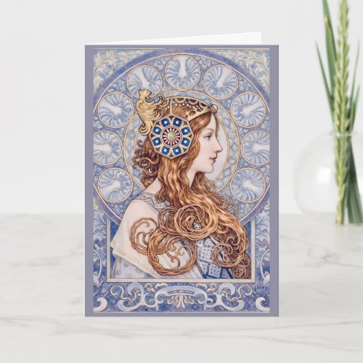Art Nouveau Queen Portrait カード (正面)