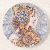 Art Nouveau Queen Portrait コースター (正面)