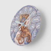 Art Nouveau Queen Portrait ラウンド壁時計 (傾斜)
