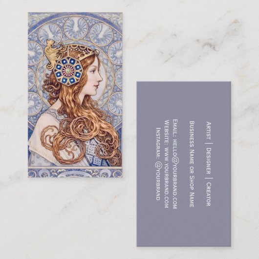 Art Nouveau Queen Portrait 名刺 (正面/裏面)