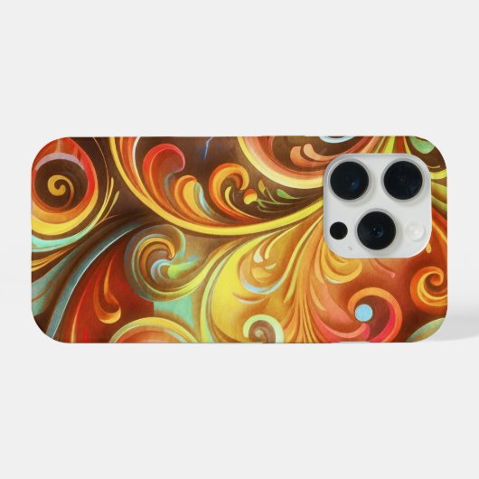 Art Nouveau: Radiant Baroque twirls  iPhoneケース (裏面横)