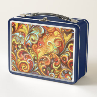 Art Nouveau: Radiant Baroque twirls Metal Lunchbox メタルランチボックス