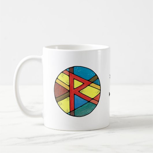 Art Nouveau Raidho Rune Mug – BALANCE! コーヒーマグカップ (左)