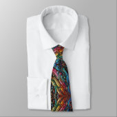 Art Nouveau Rainbow Circuit Board Necktie ネクタイ (タイ)