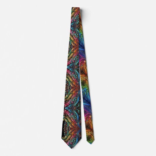 Art Nouveau Rainbow Circuit Board Necktie ネクタイ (正面)