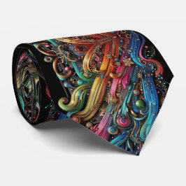 Art Nouveau Rainbow Circuit Board Necktie ネクタイ