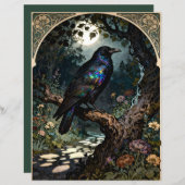 Art Nouveau Raven Scrapbook Paper (正面/裏面)
