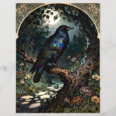 Art Nouveau Raven Scrapbook Paper (正面)
