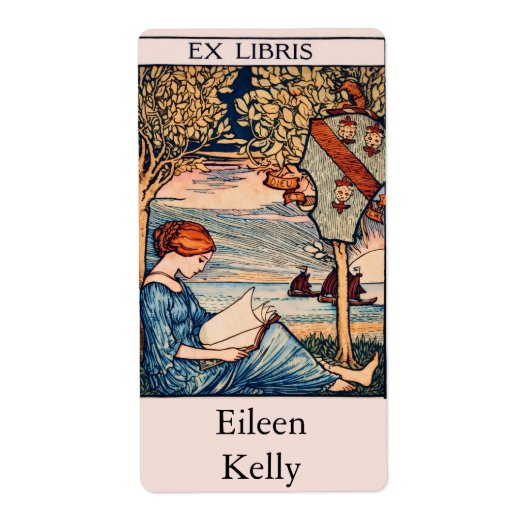 Art Nouveau Reading Woman ラベル (正面)