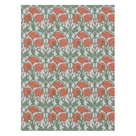 Art Nouveau Red Poppy Floral Print テーブルクロス