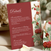 Art Nouveau Red Rose Greenery Wedding Details 
