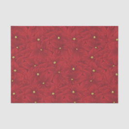 Art Nouveau Retro Red Floral Christmas Poinsettia 薄葉紙