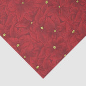 Art Nouveau Retro Red Floral Christmas Poinsettia 薄葉紙 (詳細)
