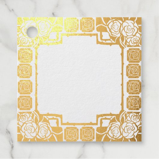 Art Nouveau Rose Border Rubber Stamp フェイバータグ (正面)