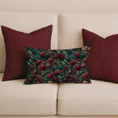 Art Nouveau Rose Maximalist Teal Throw Pillow クッション