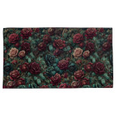 Art Nouveau Rose Teal Gold Floral Pillowcase 枕カバー (正面右)