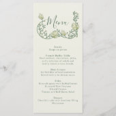 Art Nouveau Sage Botanical Wedding Menu メニュー (正面)