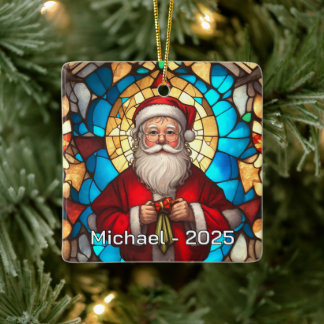 Art Nouveau Santa Ceramic Gift セラミックオーナメント