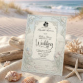 Art Nouveau Scrollwork Garden Wedding  招待状