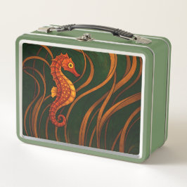 Art Nouveau Seahorse  メタルランチボックス