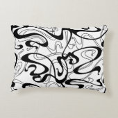 Art Nouveau seamless pattern. Curl texture in vint アクセントクッション (裏面)