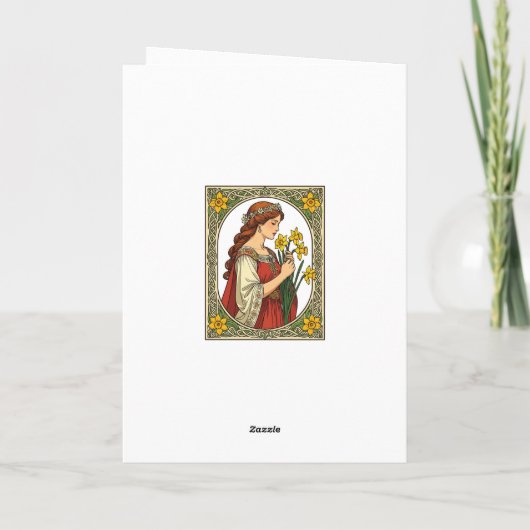 Art Nouveau St Davids Day Pride カード (裏面)