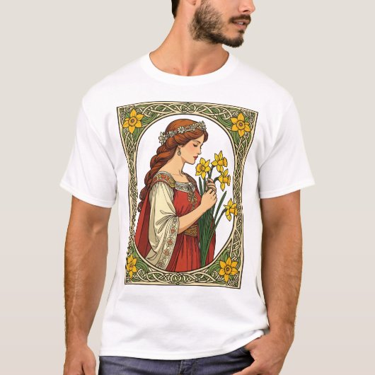 Art Nouveau St Davids Day Pride Tシャツ (正面)