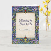 Art Nouveau Stained Glass Bridal Shower カード (黄色い花)