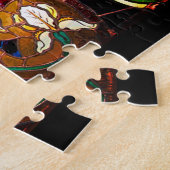 Art nouveau stained glass floral ジグソーパズル (側面)