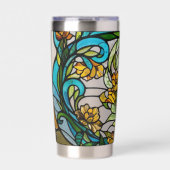 Art Nouveau Stained Glass Look 保温保冷タンブラー (正面)
