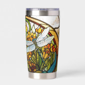 Art Nouveau Stained Glass Look 保温保冷タンブラー (背面)